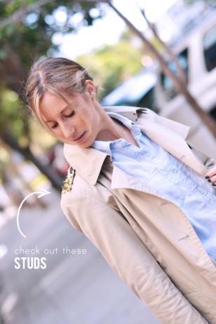 studded trench coat