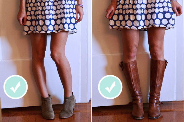 wearing ankle boots with skirts