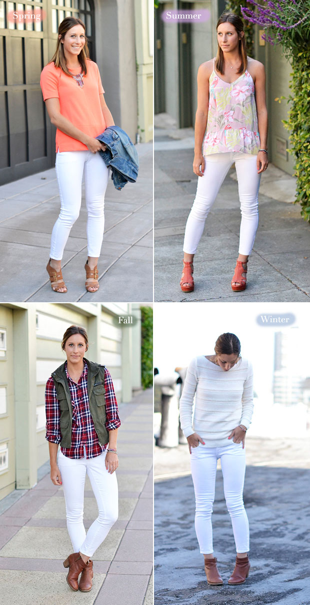 How to Wear White Jeans in Any Season
