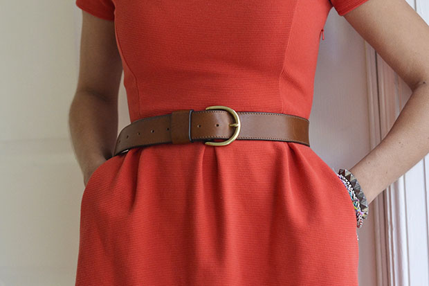 dress with belt on waist