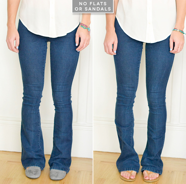 shoes with bell bottom jeans