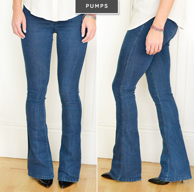 pumps flare jeans
