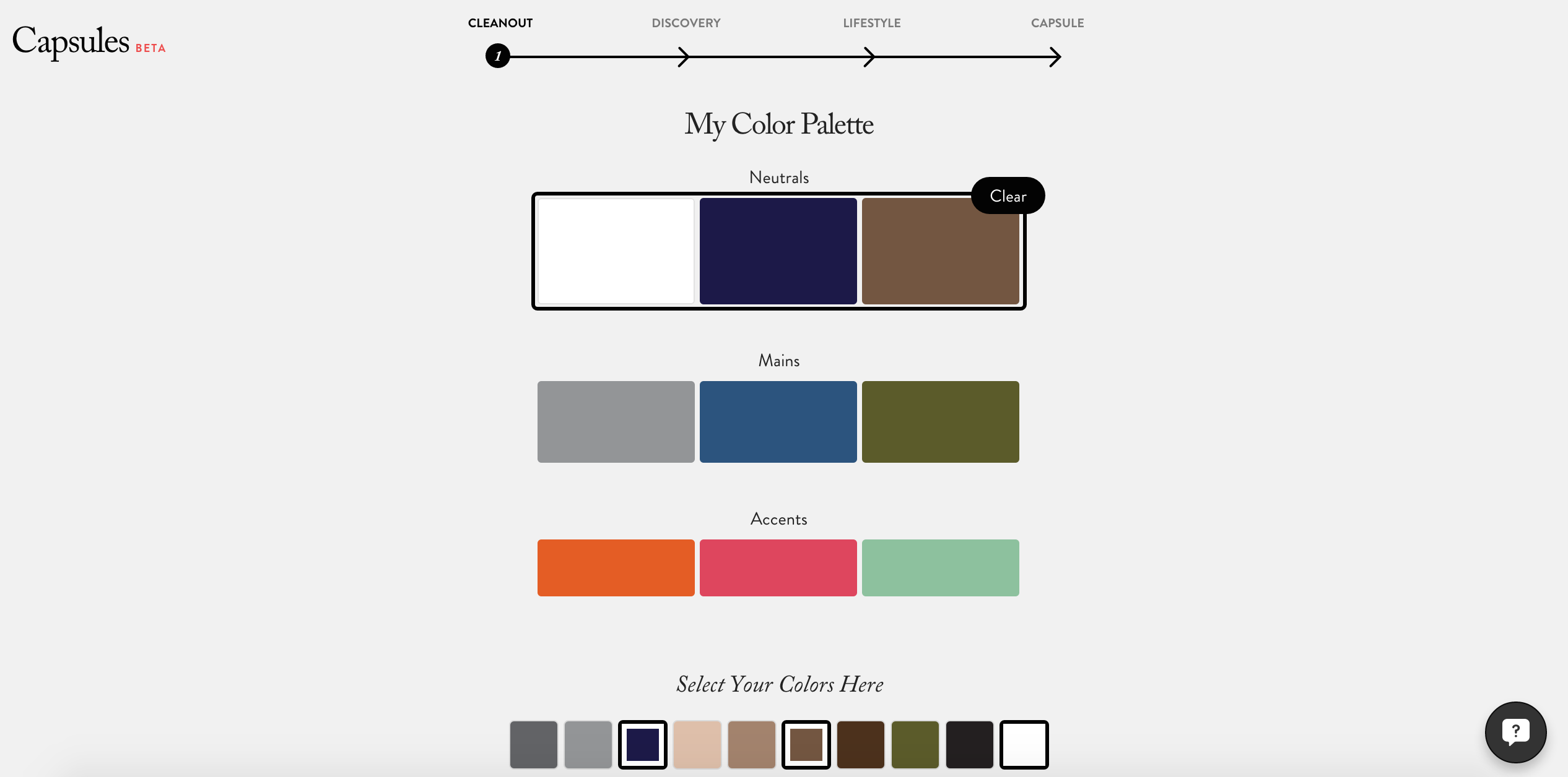 screenshot of Cladwell website process