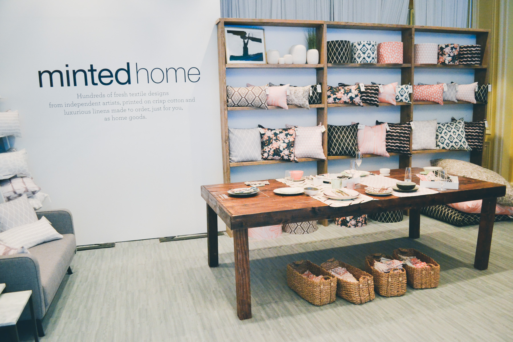 Minted Home pillows display room at Alt Summit 2016