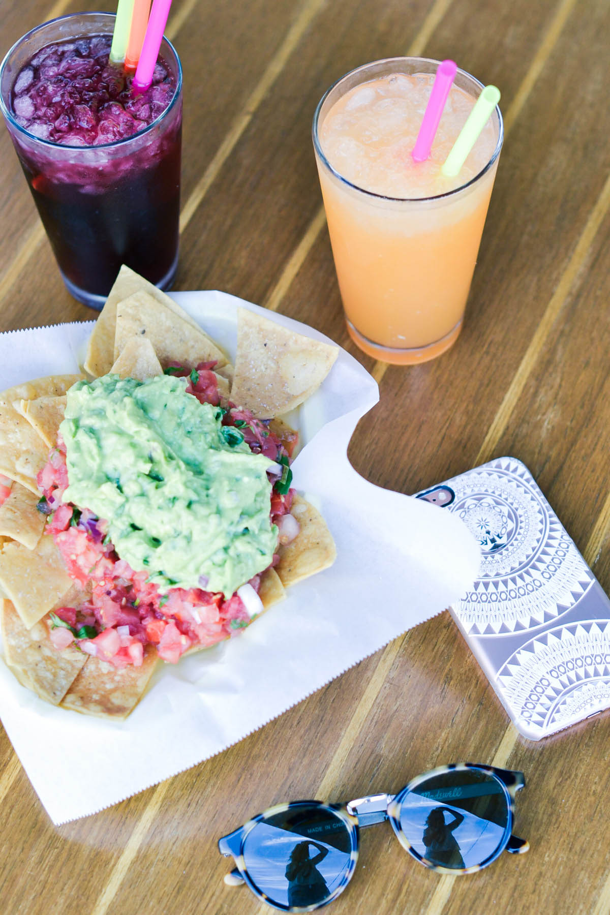 colorful drinks and lunch at tacko mexican restaurant in san francisco