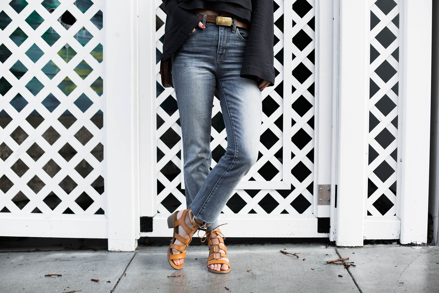 Spring fashion trends outfit idea with Madewell jeans and Old Navy sandals by Amanda Holstein