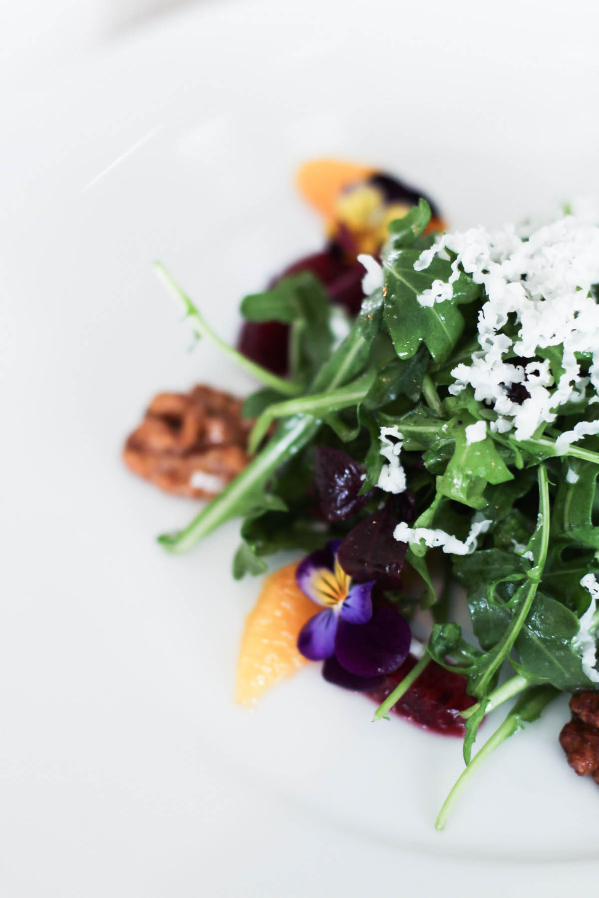 colorful salad with edible flowers