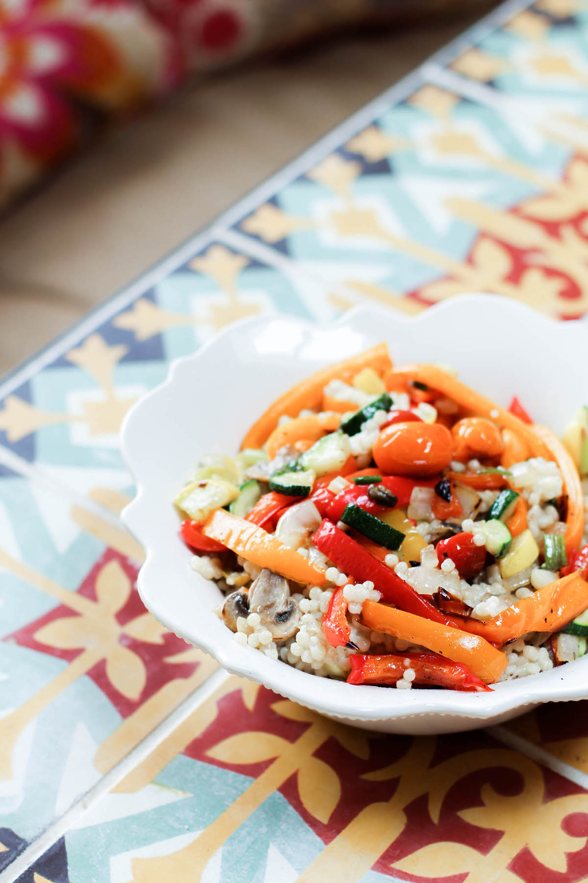 Isreali couscous with roasted veggies