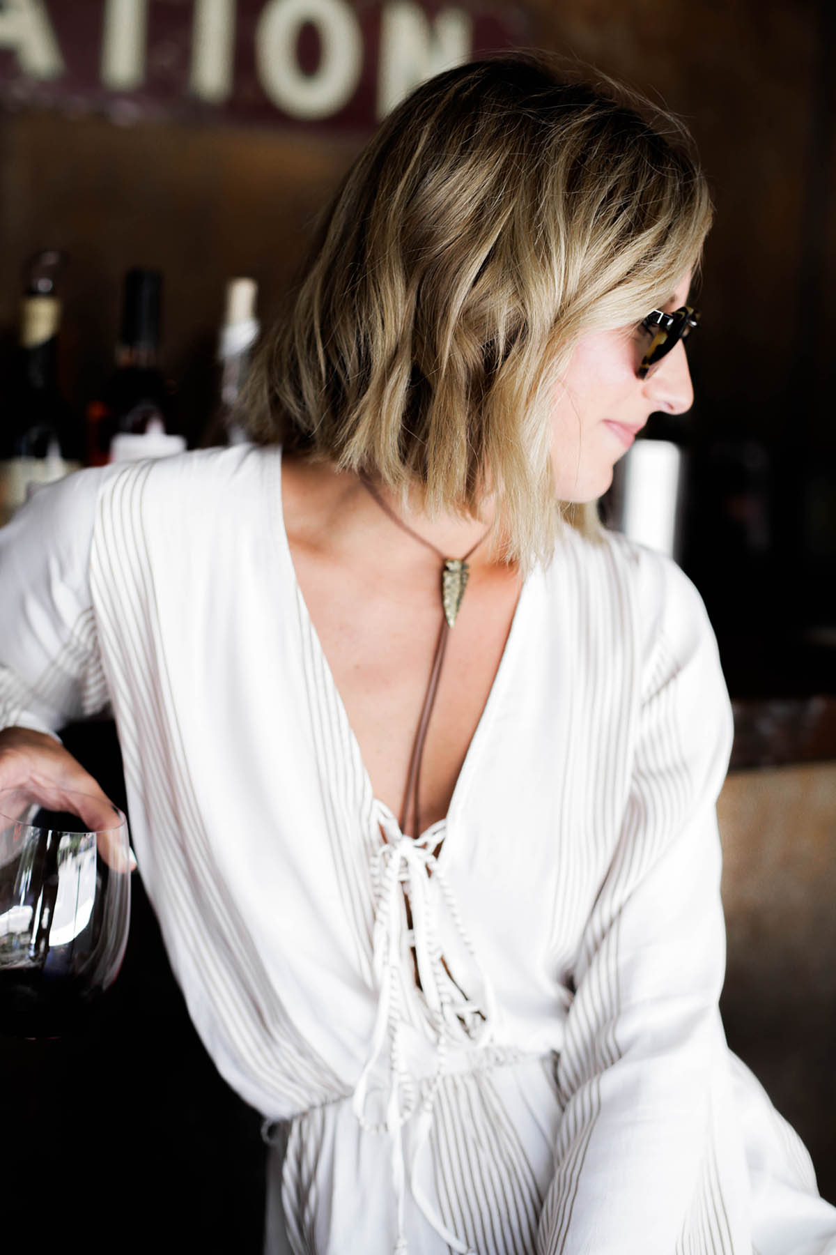wine tasting outfit faithfull the brand romper at tank garage winery