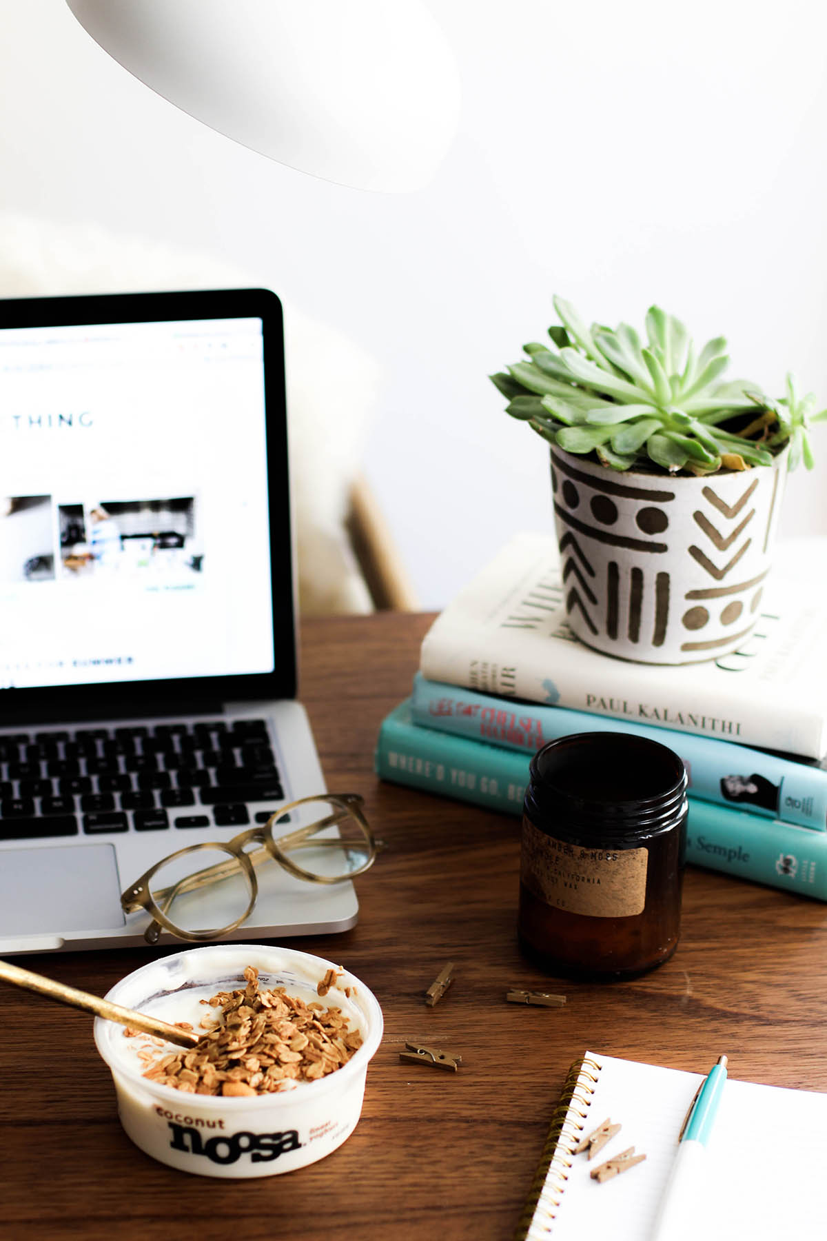 bohemian office decor & healthy snacks for the work