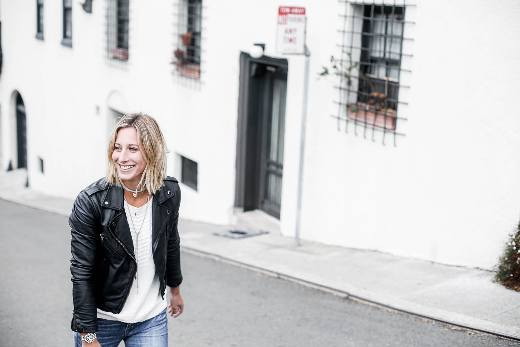 black leather moto jacket outfit