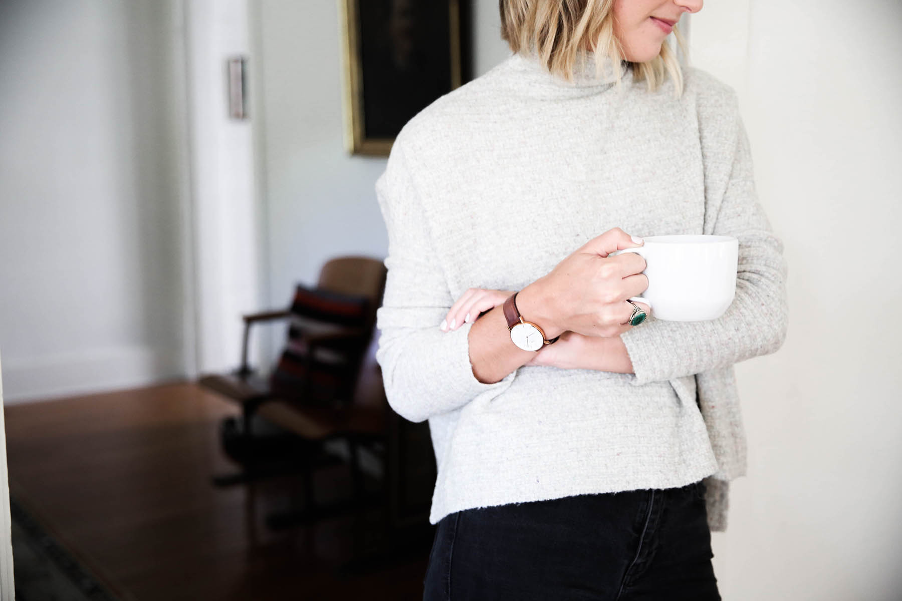 free people arctic fox sweater and daniel wellington watch