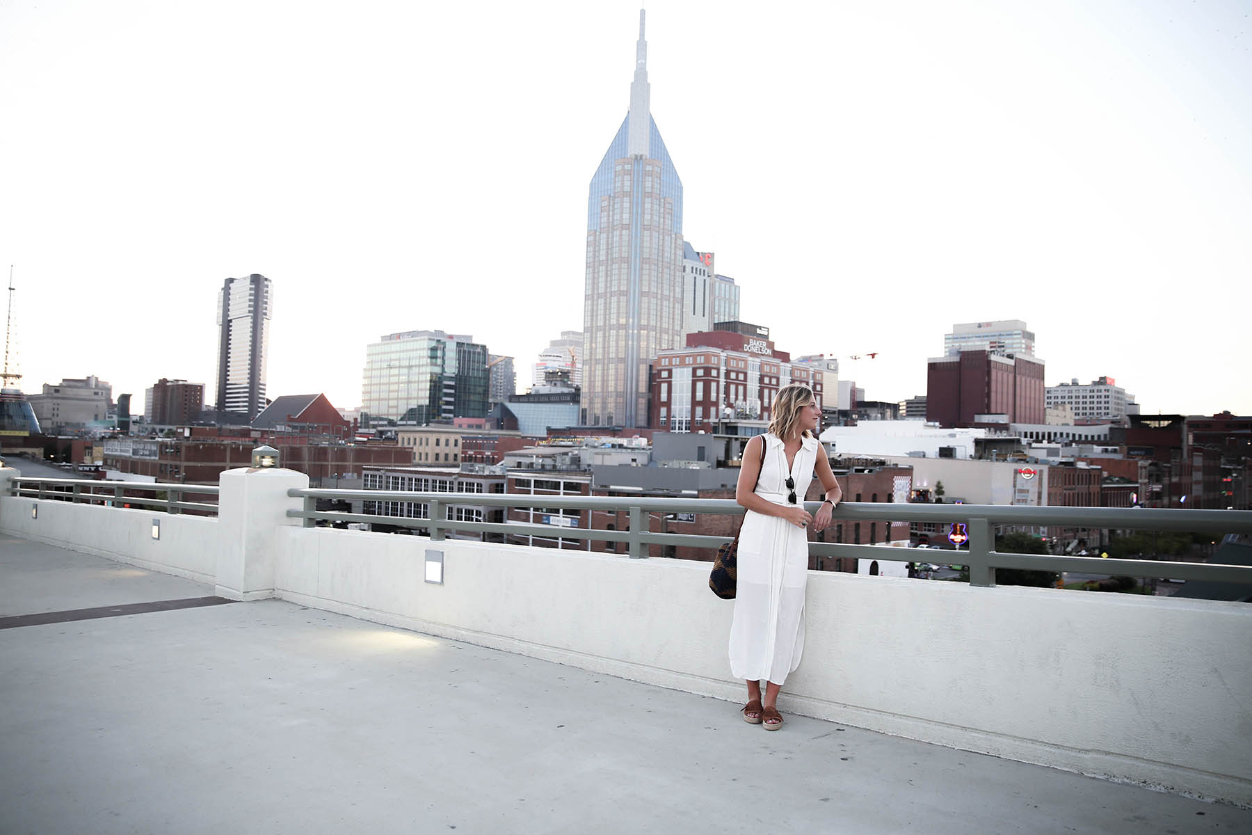 Nashville skyline from pedestrian bridge