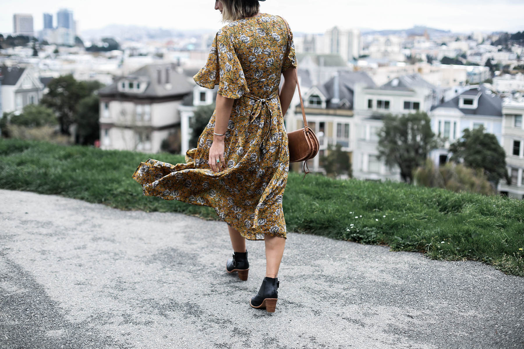 azalea fall floral maxi dress