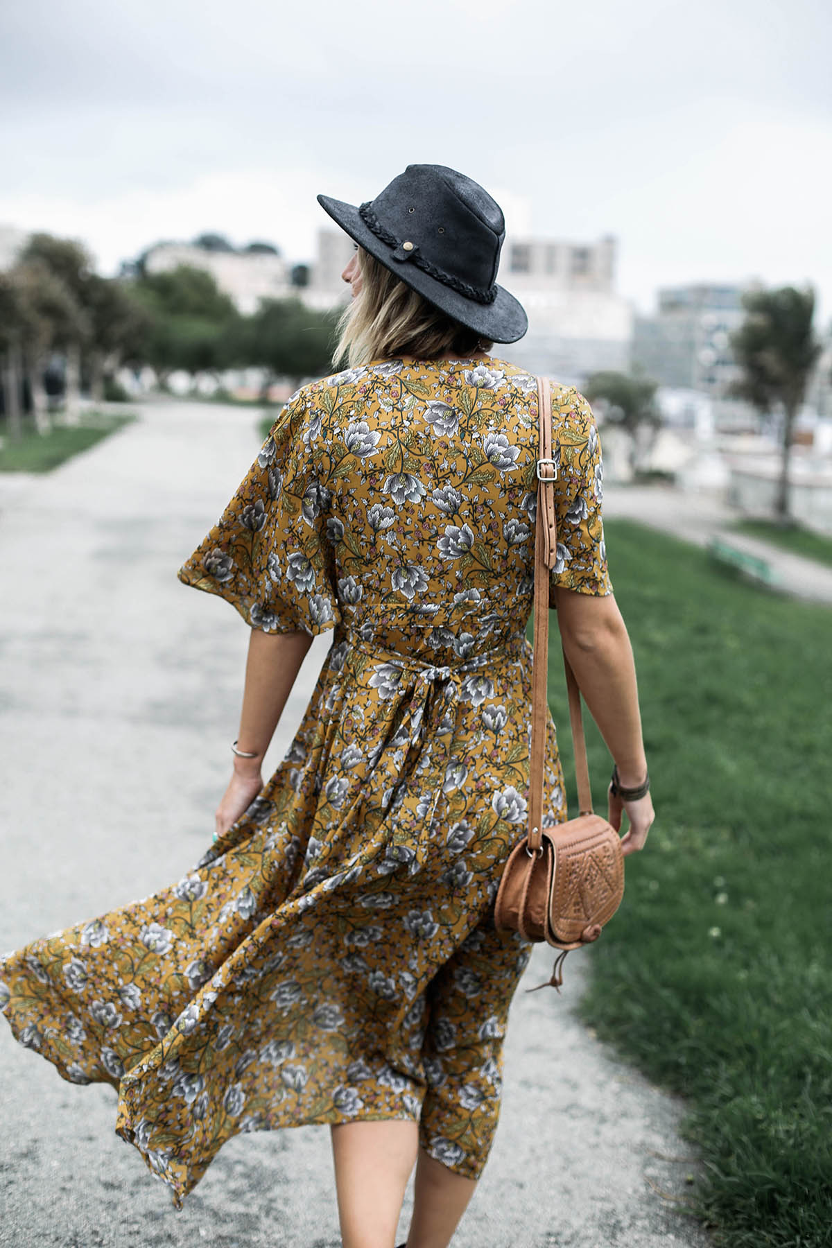 azalea fall floral maxi dress