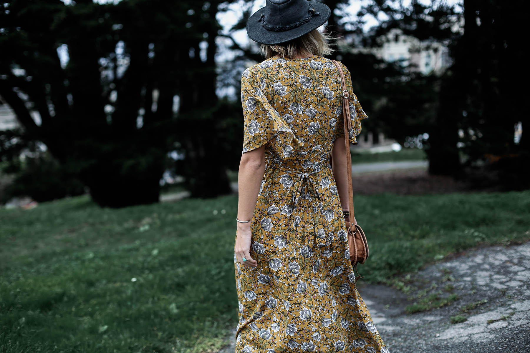 azalea fall floral maxi dress