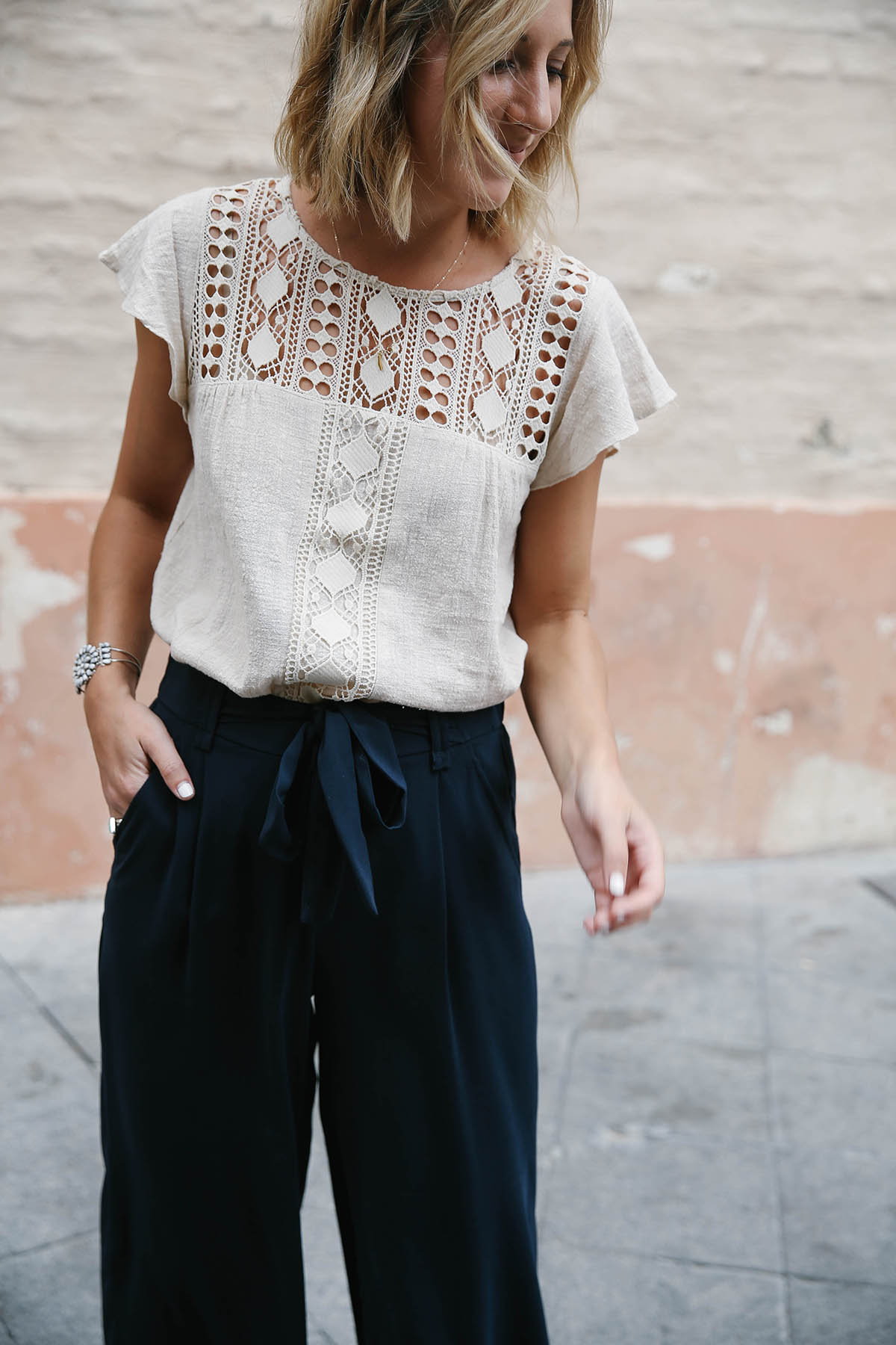 crochet yoke top with butterfly sleeves