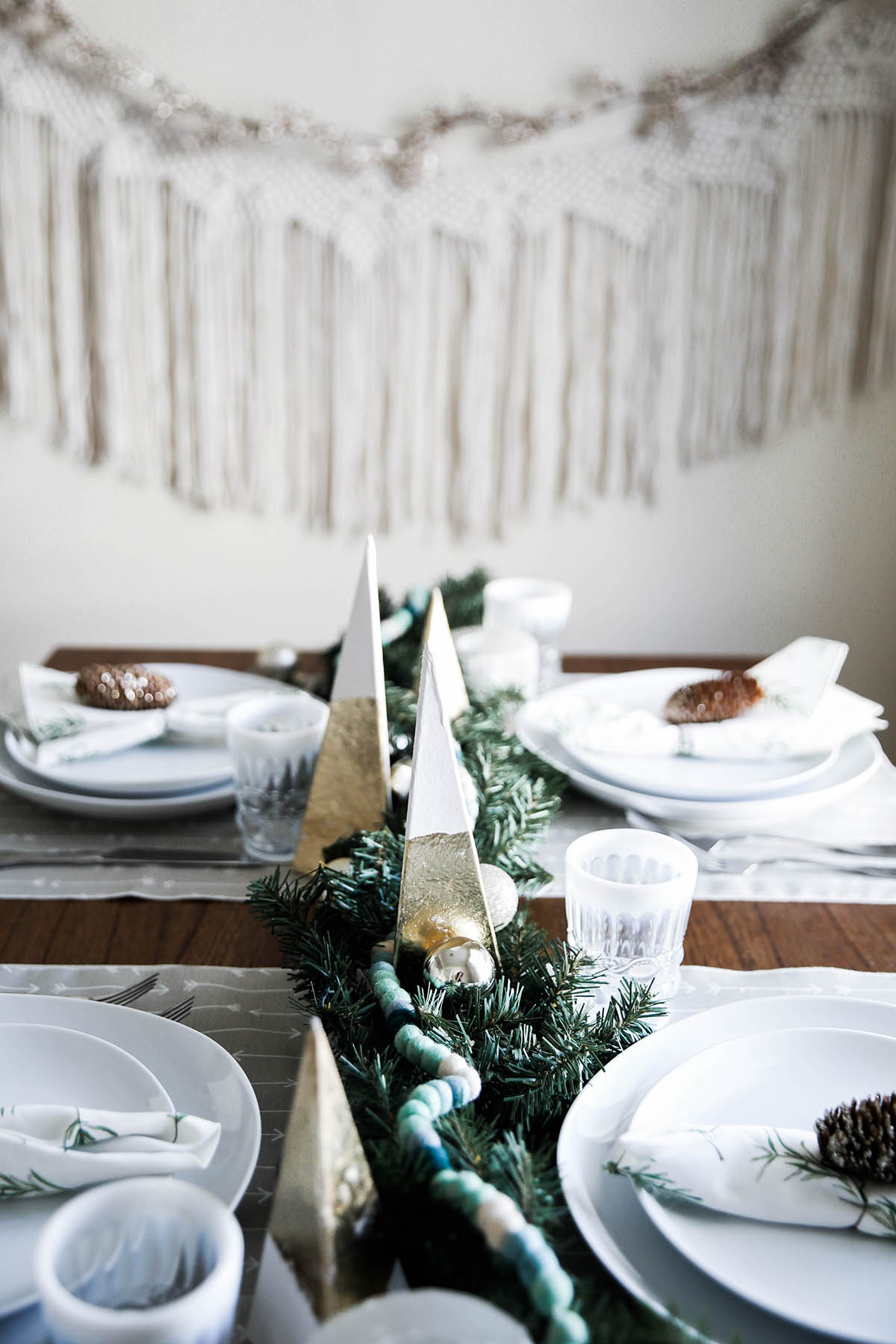 earthy holiday tablescape idea with Minted