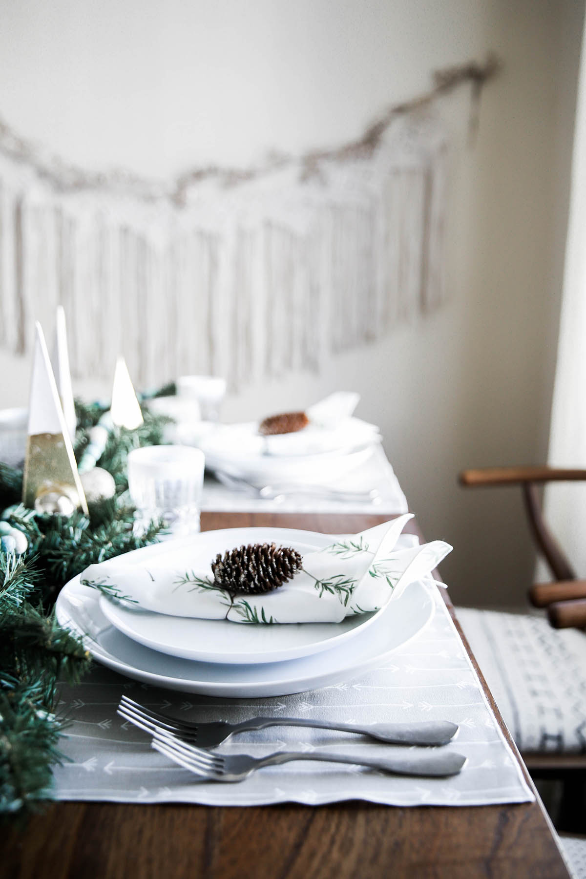 earthy holiday tablescape idea with Minted