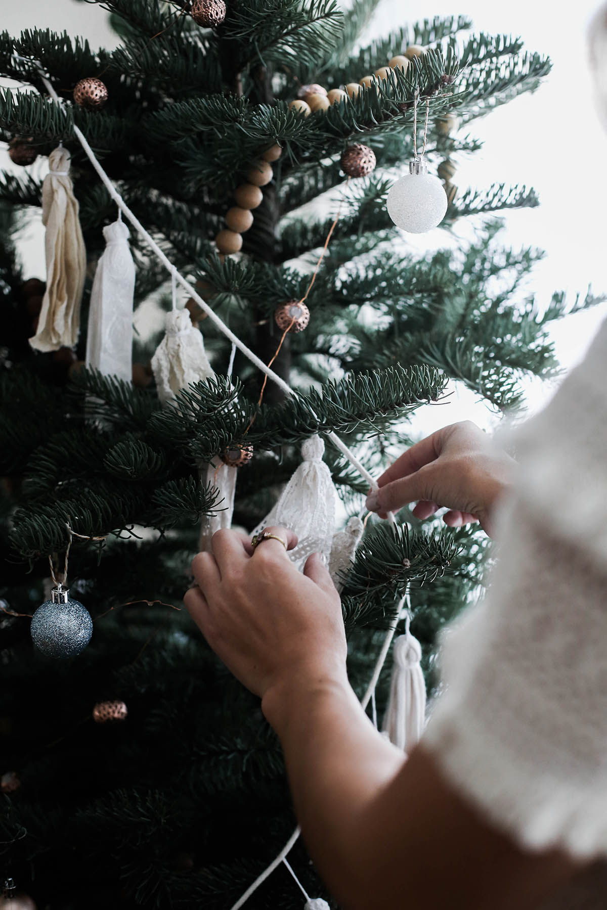 decorating the tree holiday prep