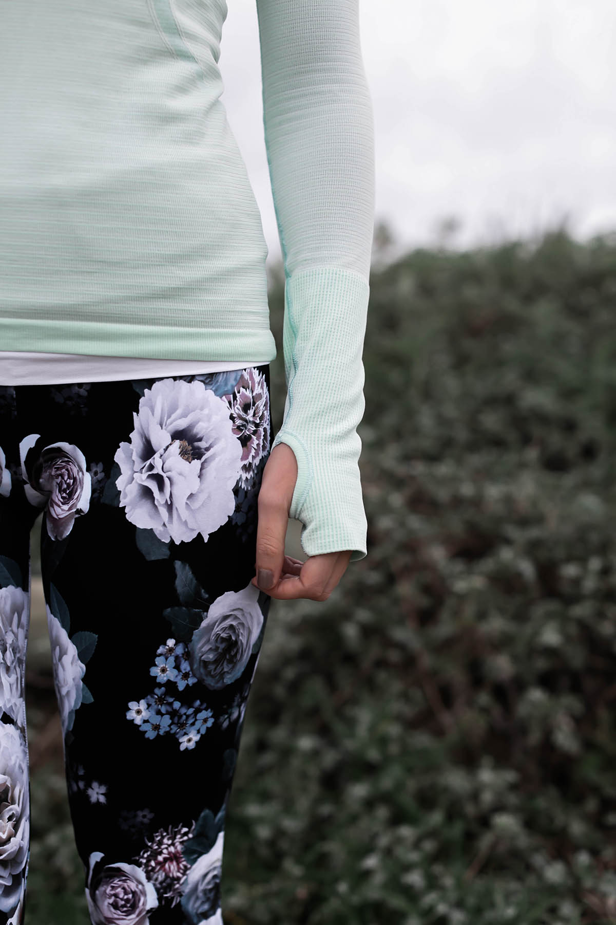 peony floral workout leggings