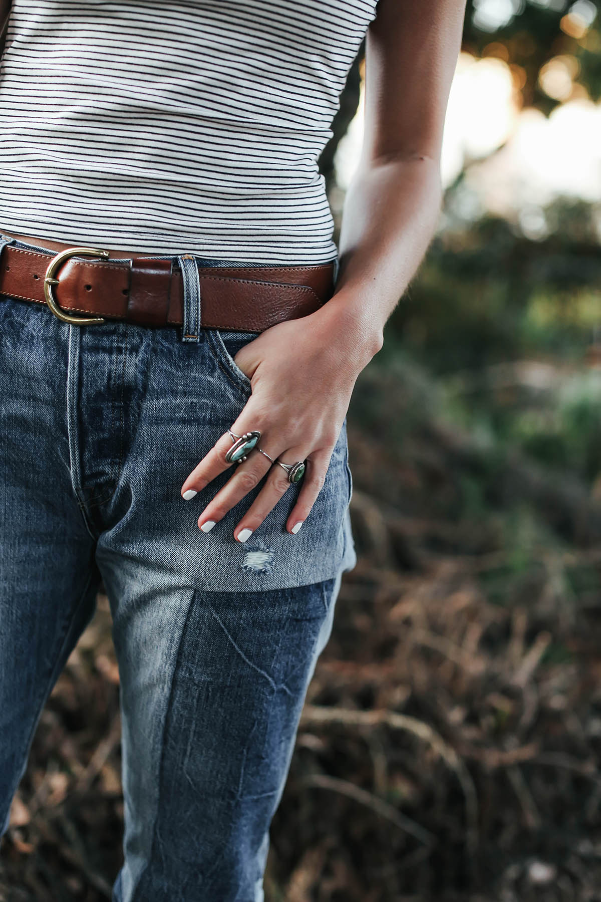 urban outfitters spring trends patchwork denim and turquoise rings