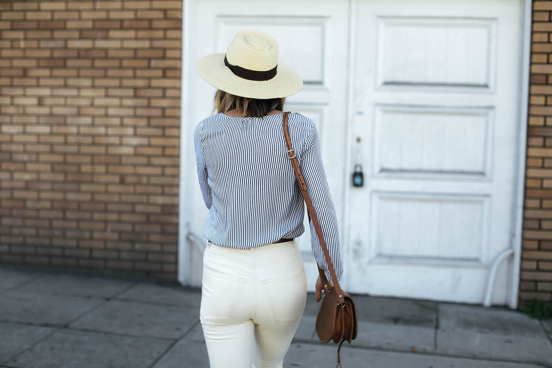 old navy embroidered nautical trend shirt and white high rise jeans