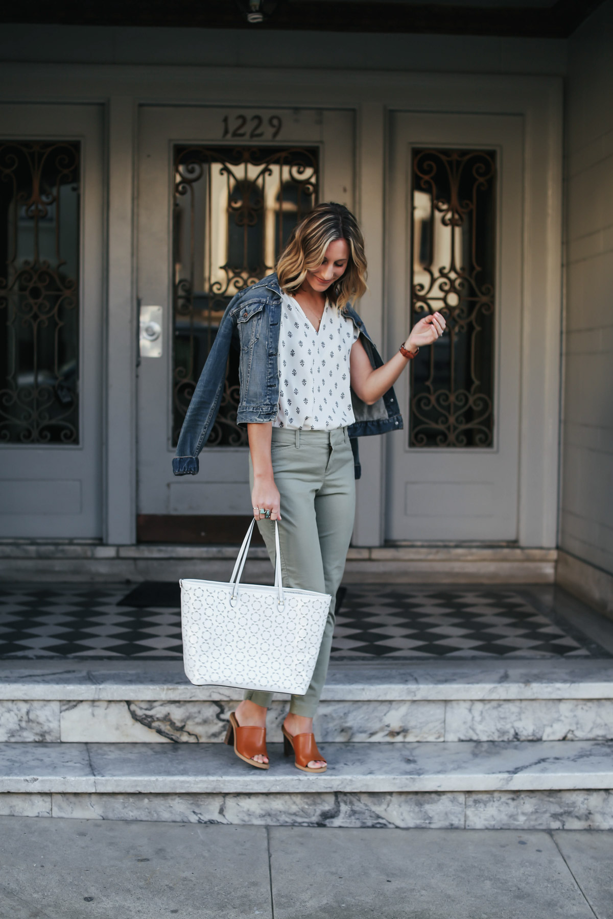 Denim jacket work clearance outfit