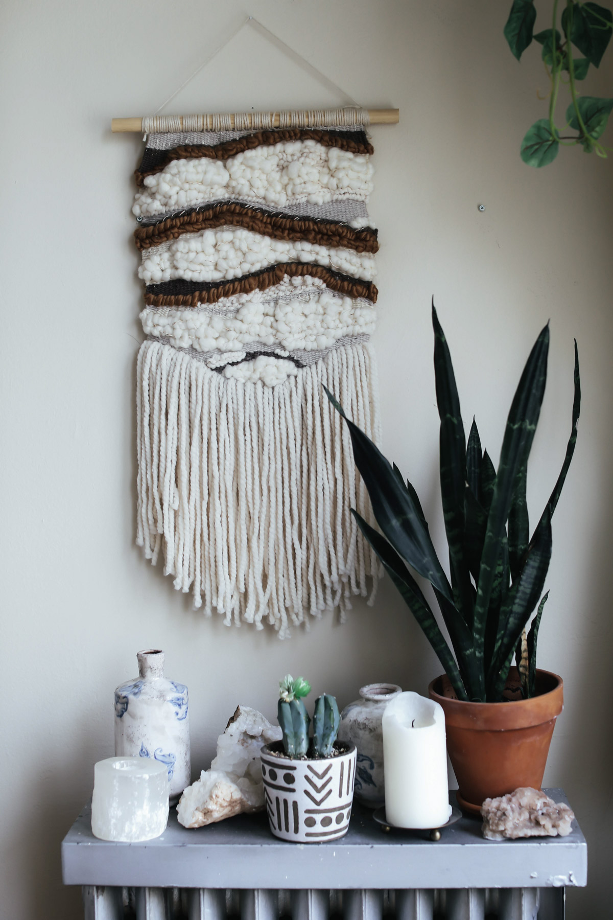 fiber art woven wall hanging