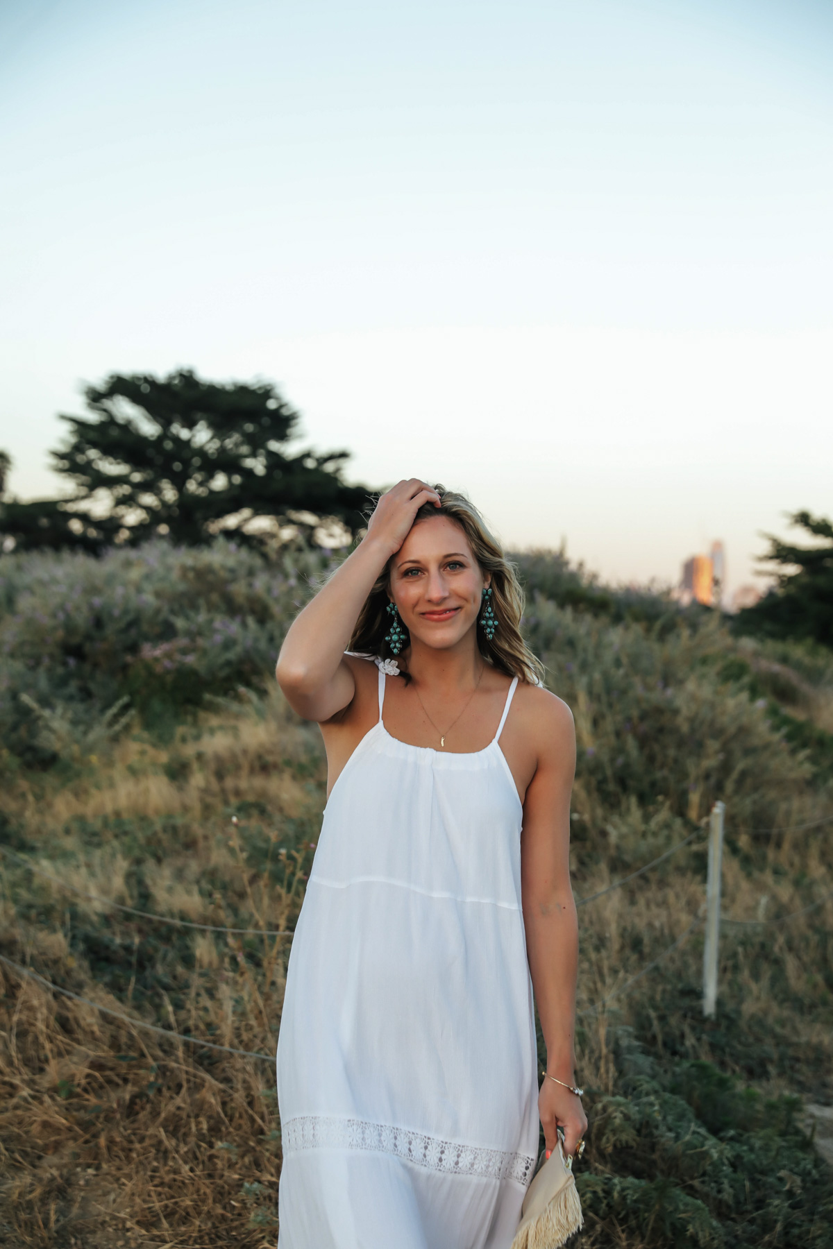 old navy white maxi dress summer travel outfits