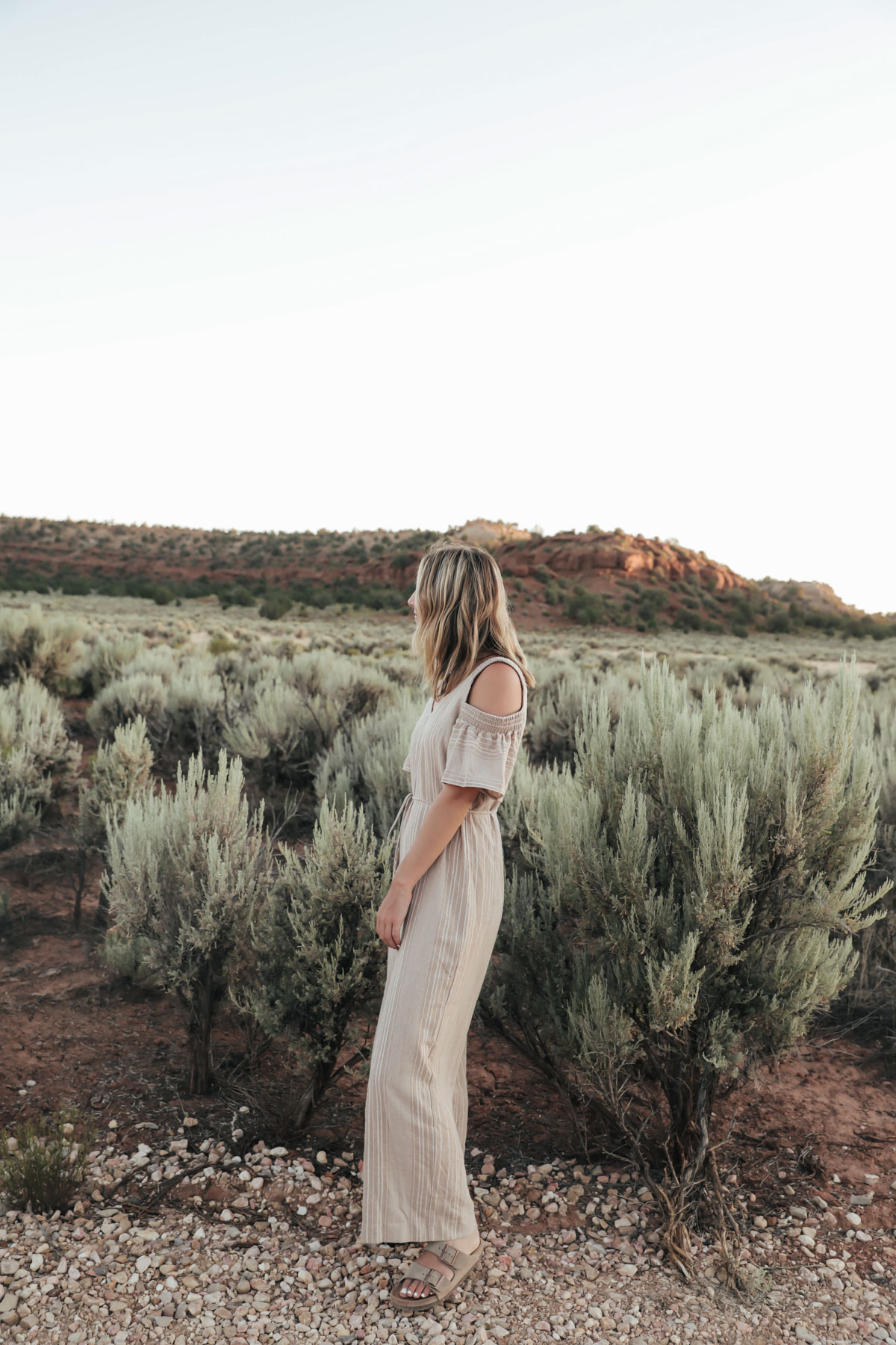 southwest road trip to Basecamp37 glamping in Kanab, Arizona with Urban Outfitters moon river jumpsuit
