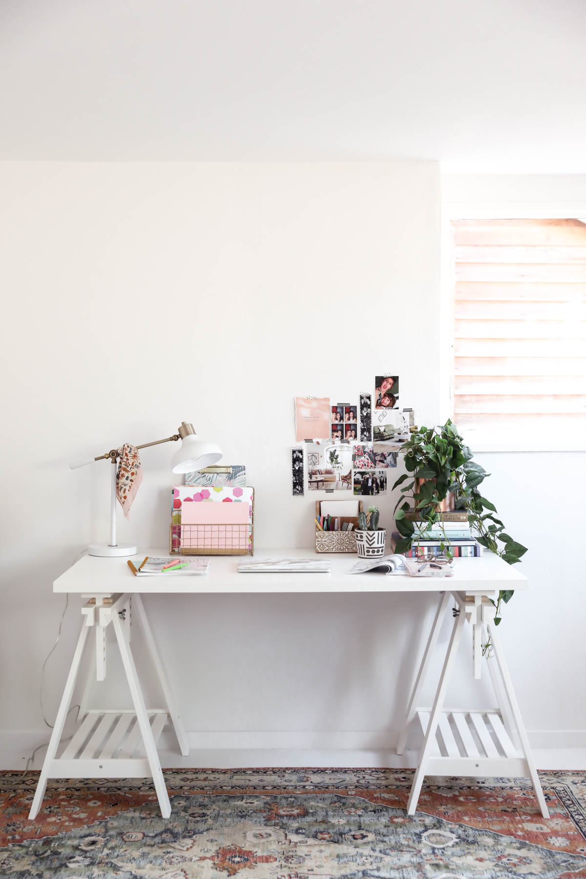 colorful desk decor ideas on white ikea desk