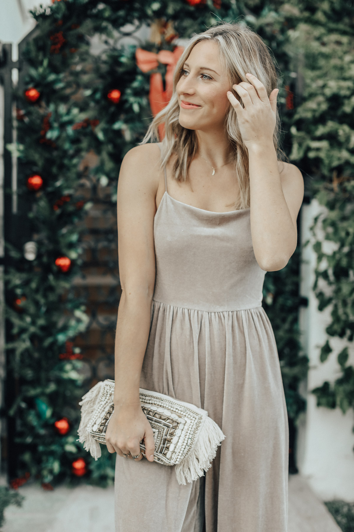 urban outfitters velvet jumpsuit holiday outfit