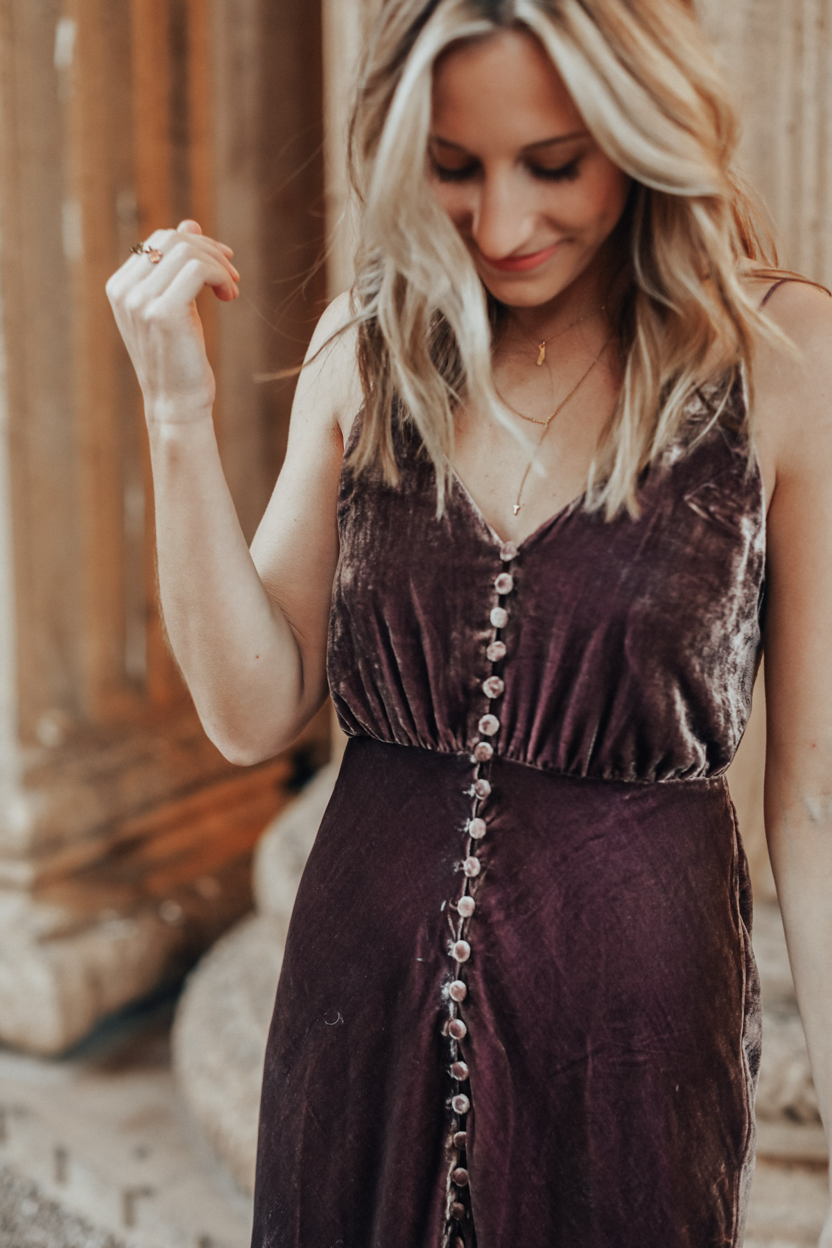 urban outfitters velvet maxi dress holiday outfit