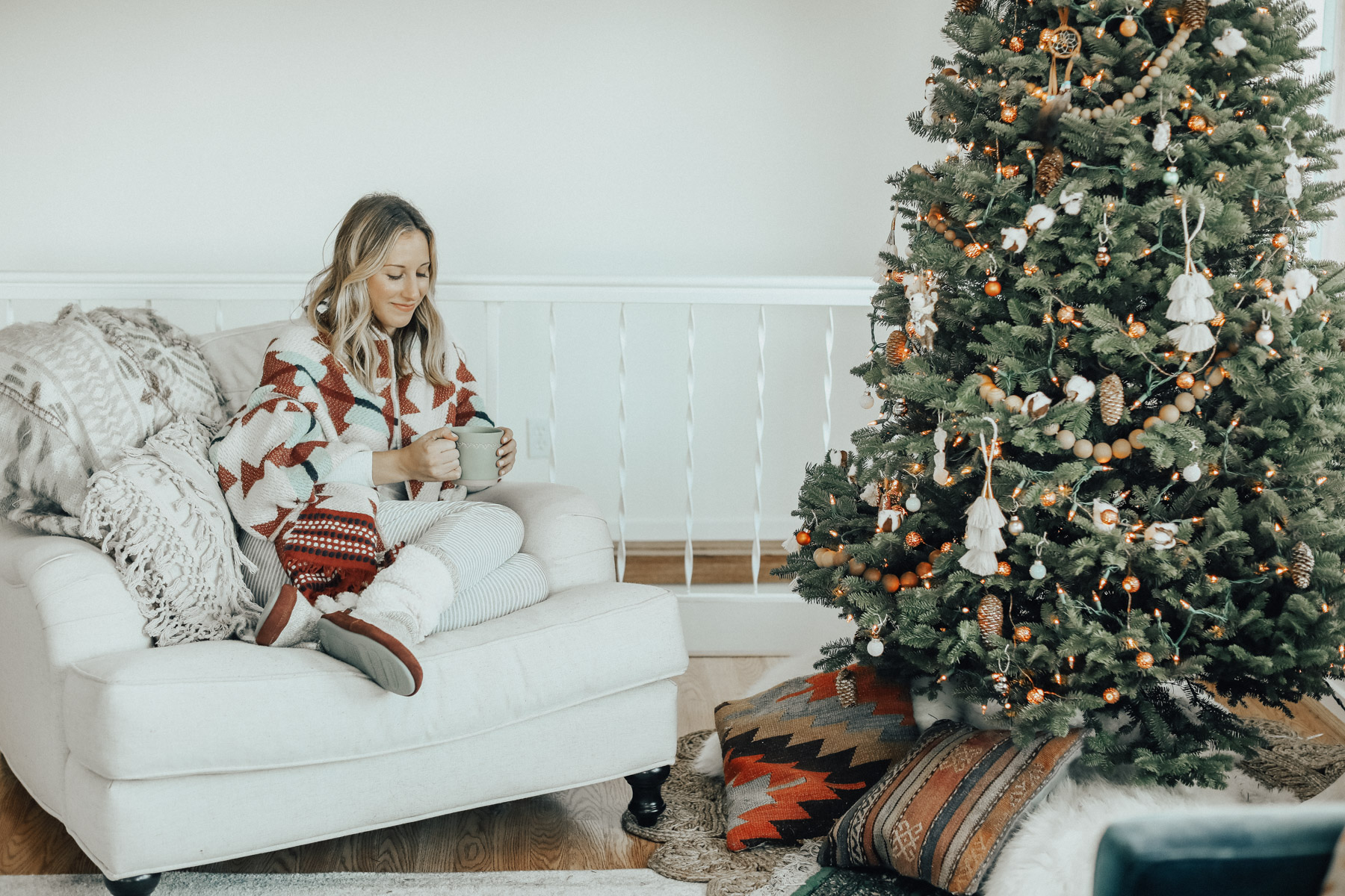 cozy winter outfit acorn slippers