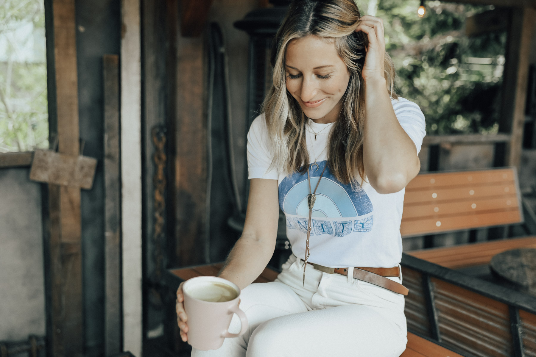 white jeans and tee shirt for Advice from a 20 Something