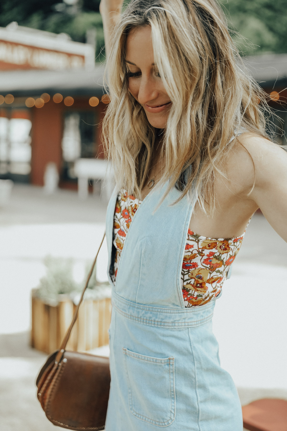 denim overalls jumper with floral top for Advice from a 20 Something