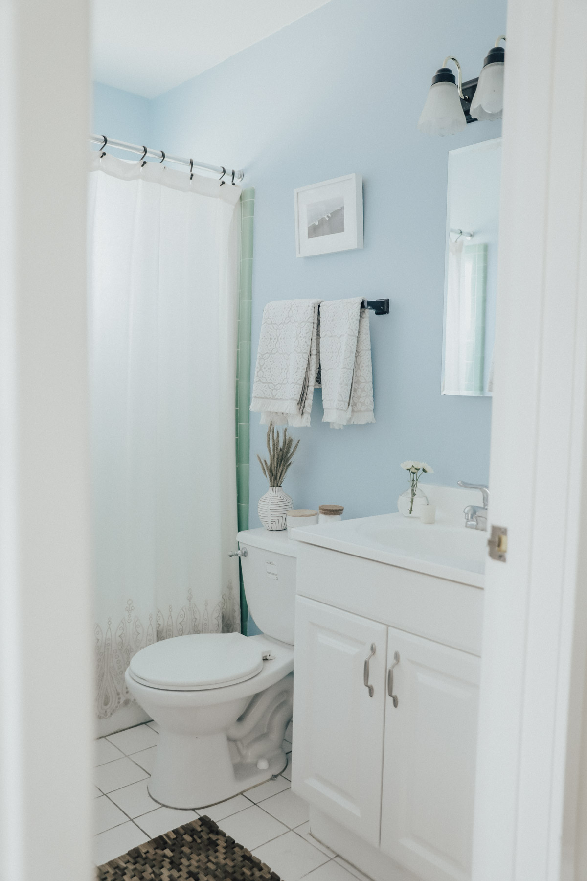 rental bathroom makeover before and after DIY