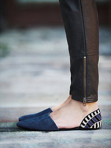 Saint Laurent Blue Denim Tribute Flat Sandals | ModeSens