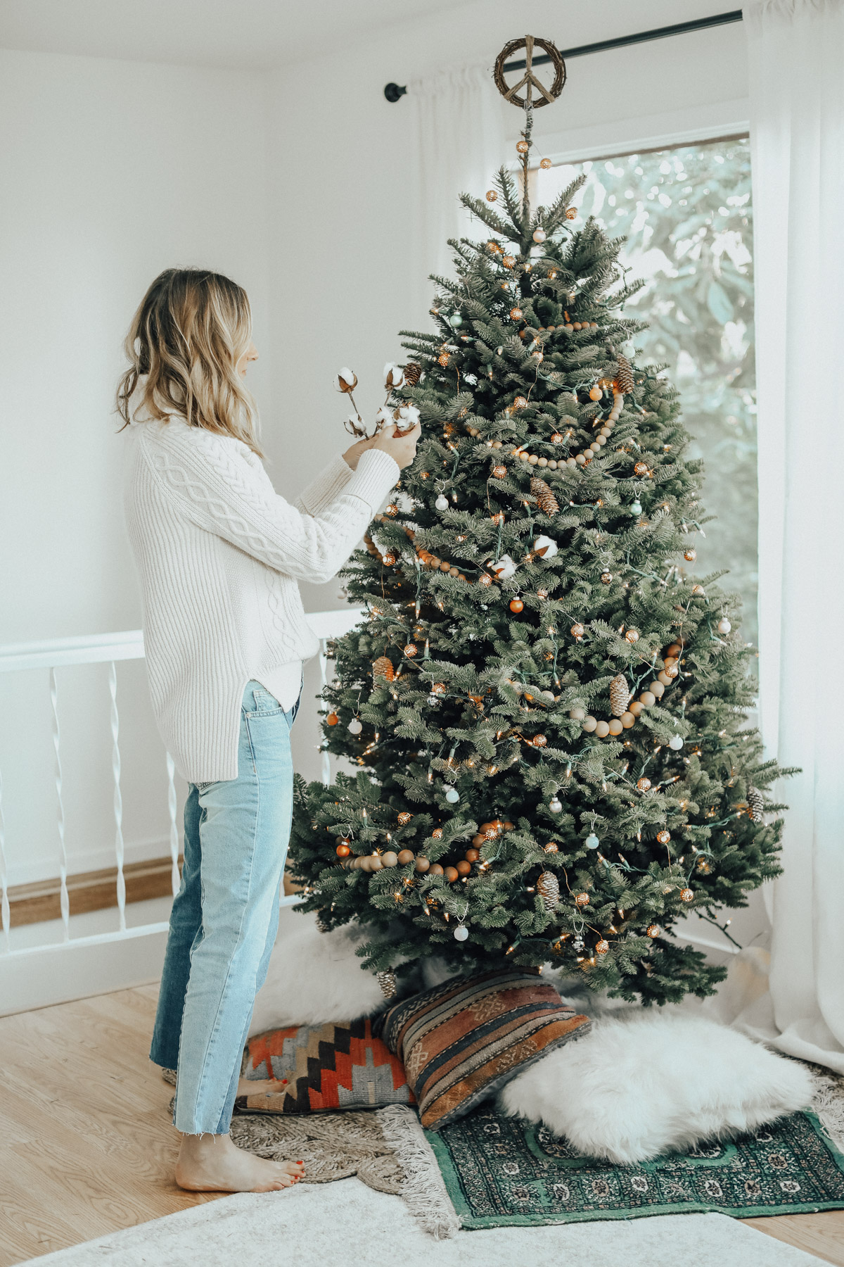 Blue jean clearance christmas tree skirt